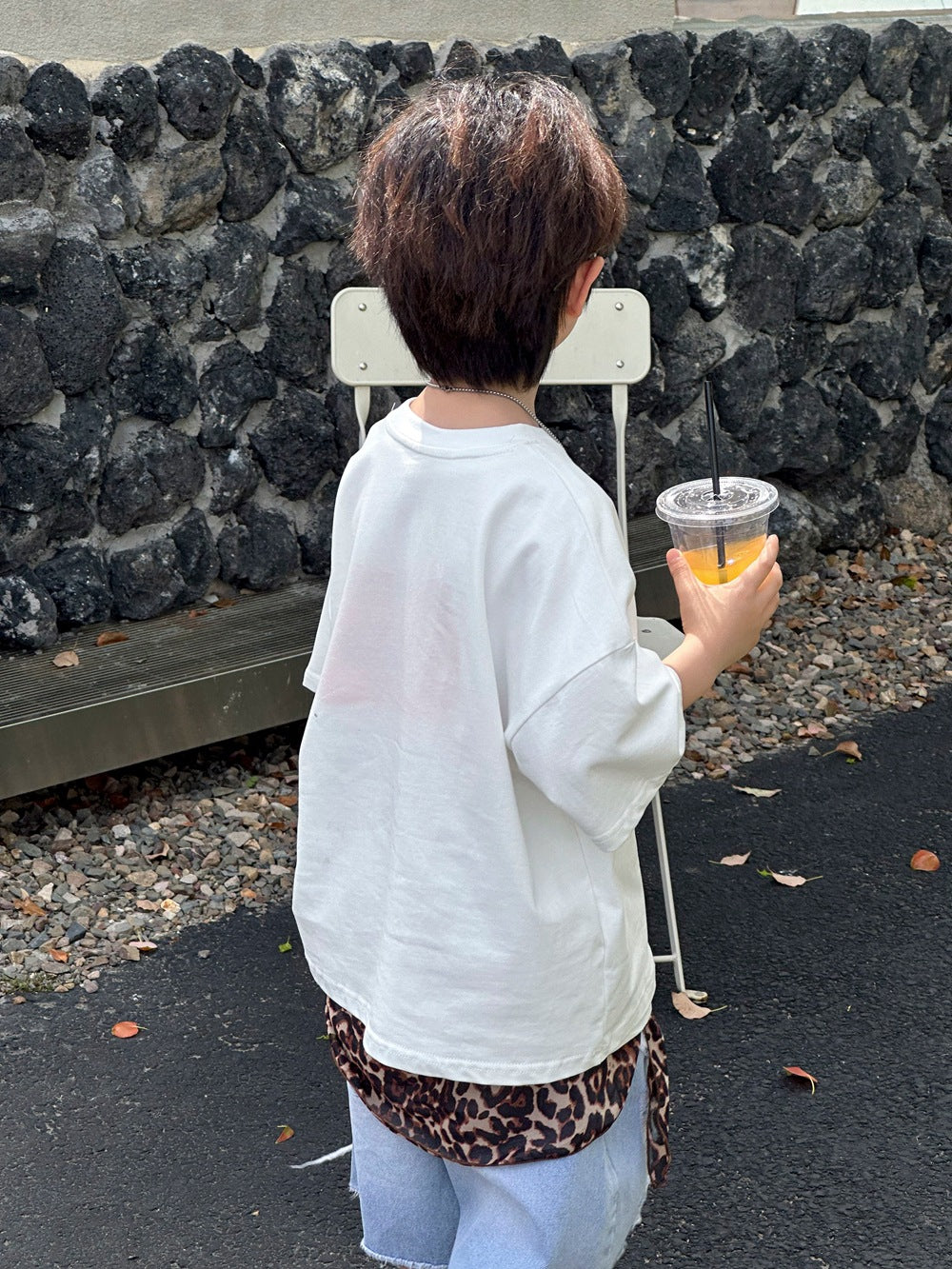【100-160cm】狗狗數位印花短袖