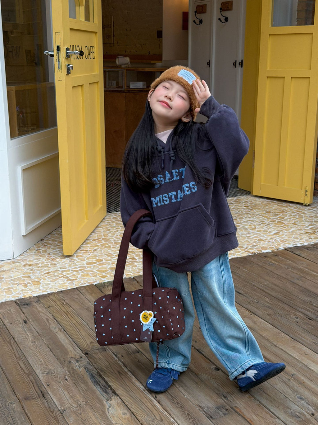 【現貨 90/120cm】【加絨】字母連帽T