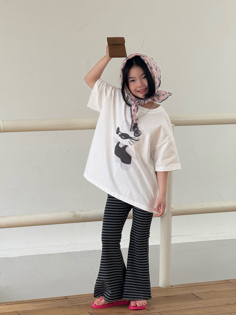 【現貨-140cm】墨鏡KT印花短袖上衣