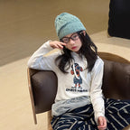 【100-160cm】韓版小狗連帽修身T