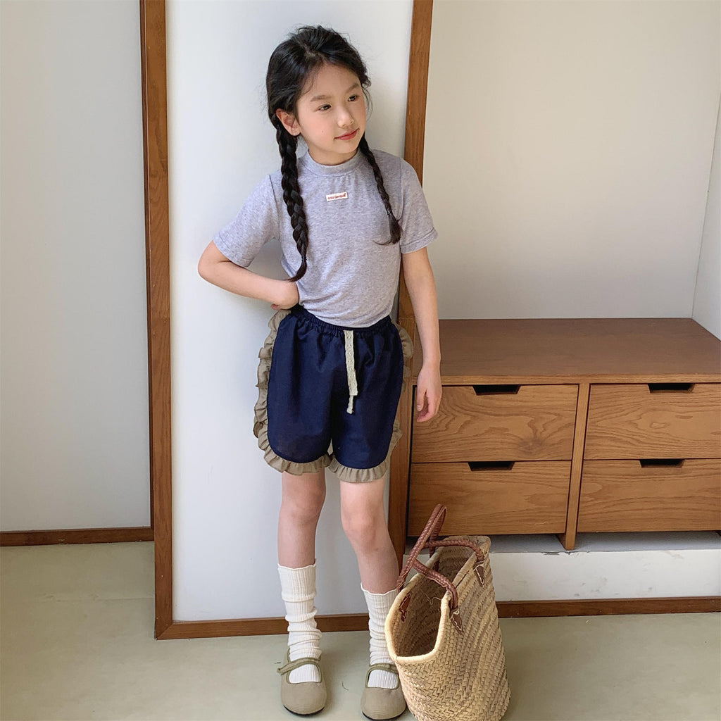 【80-130cm】(3色)韓系花邊短褲