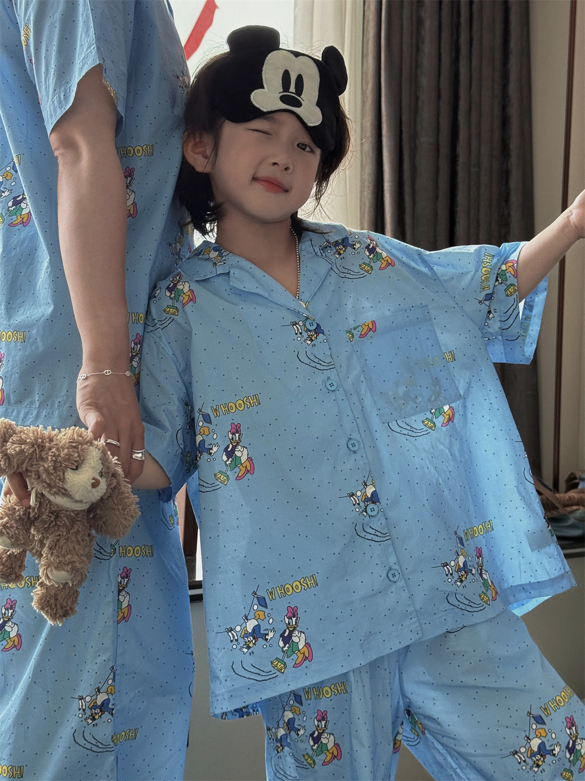 【100-160cm】【親子裝】卡通印花居家服套裝