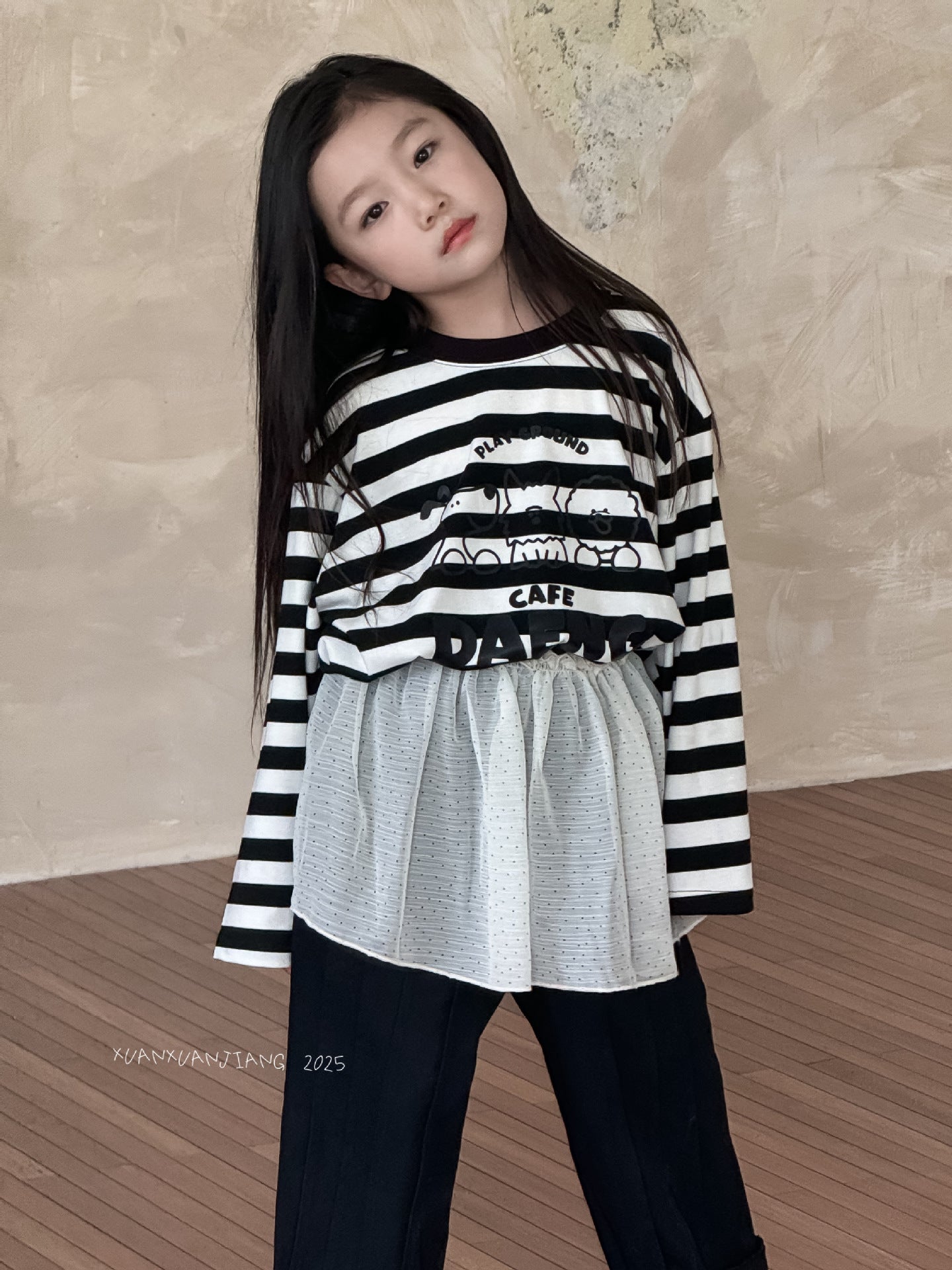 【現貨 150cm】條紋百搭圓領上衣