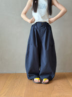 【100-170cm】3色-輕薄寬鬆口袋工裝休閒褲