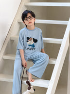【100-170cm】4色-高彈卡通親膚莫代爾家居服套裝