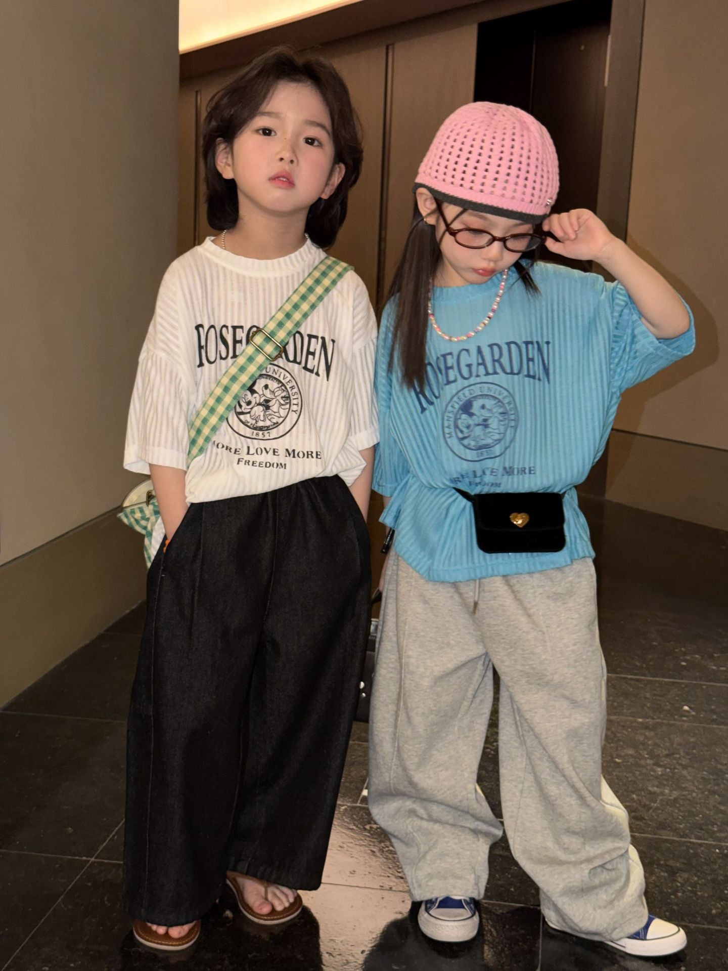 【90-150cm】韓版純色百搭休閒彎刀褲