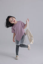 【90-150cm / F】【親子裝】日系薄款彈性坑條密邊打底褲