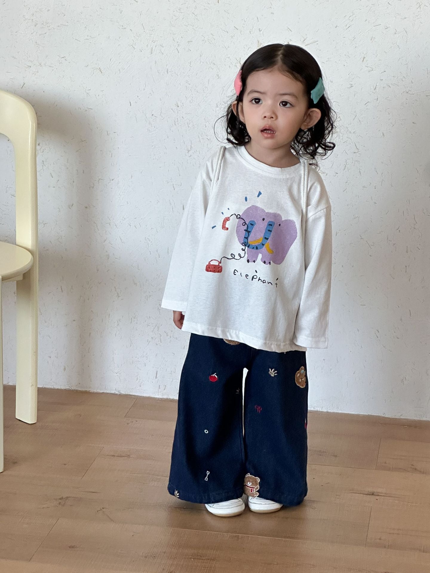 【80-150cm】可愛動物寬鬆純棉T恤