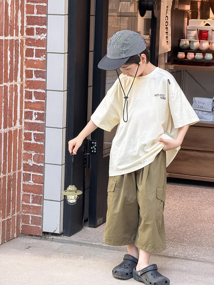 【100-170cm】酷帥字母短袖T