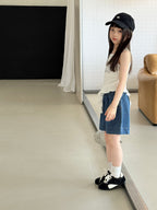 【100-150cm】韓版寬鬆牛仔五分褲
