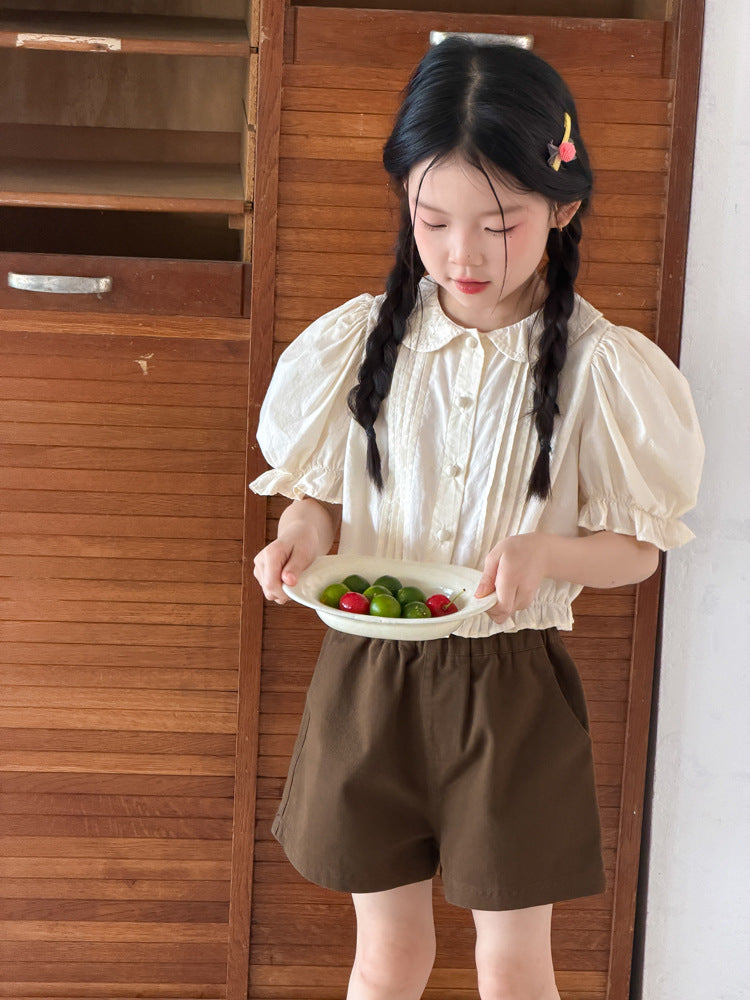 【100-170cm】法式泡泡袖娃娃衫