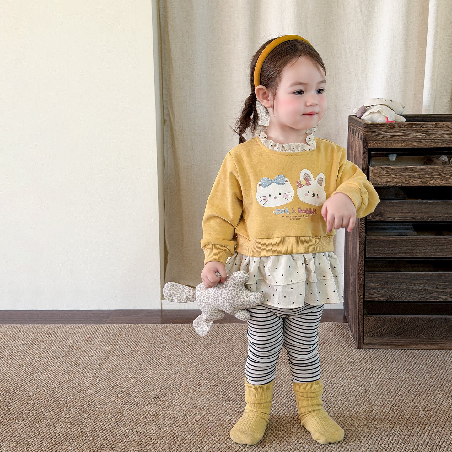 【73-110cm】時髦上假兩件上衣