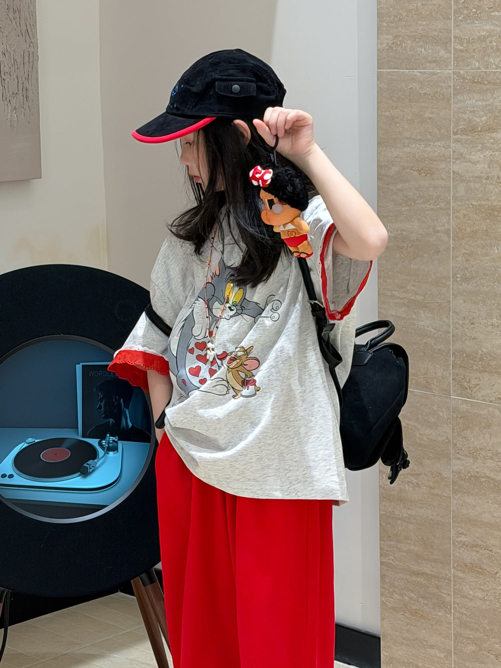 【100-160cm】湯姆貓圓領寬鬆上衣