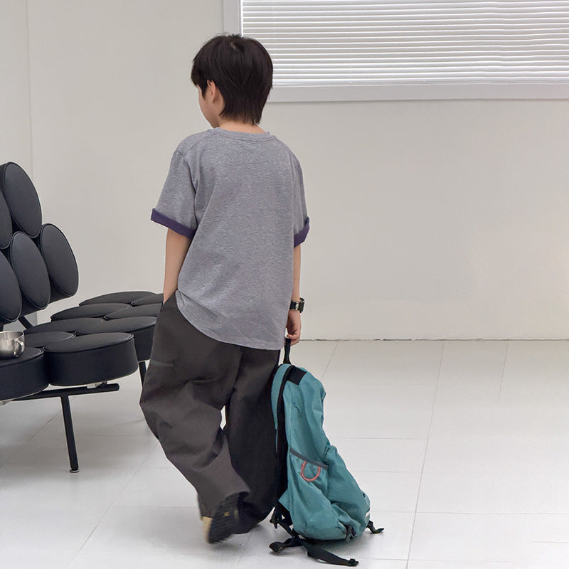 【100-170cm】(3色)全棉時髦雙色織卡通T