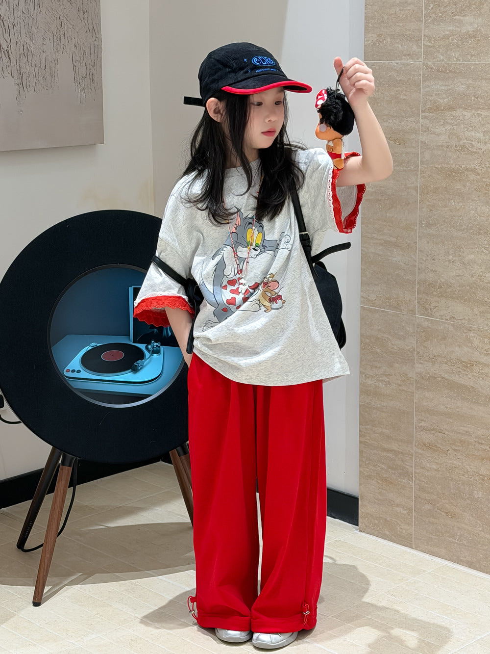 【100-160cm】湯姆貓圓領寬鬆上衣