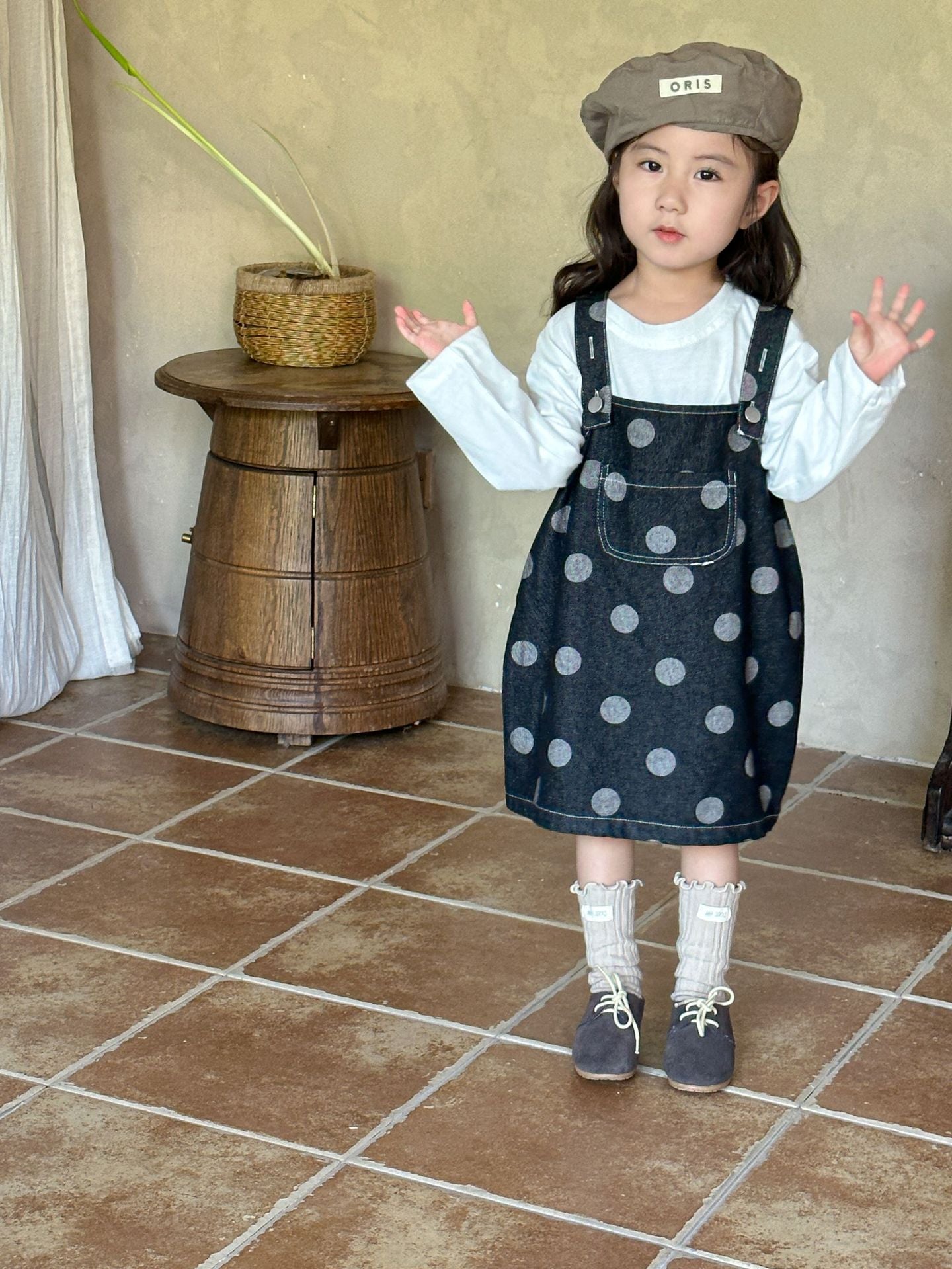 【現貨 80/120cm】波點牛仔褲 | 吊帶連衣裙