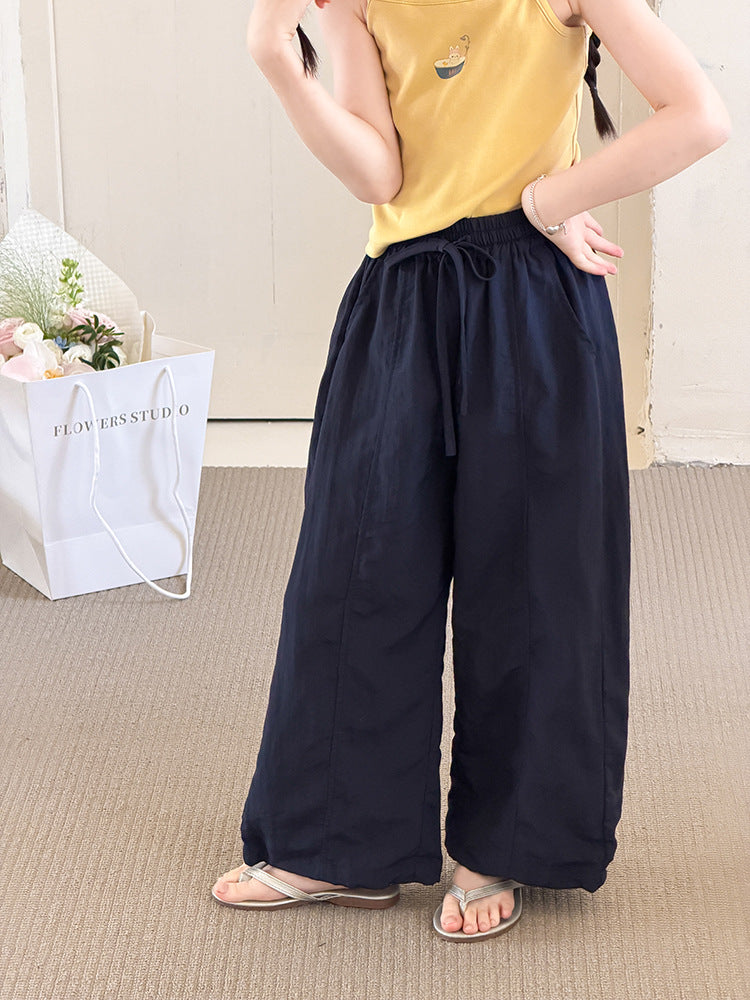 【100-170cm】肌理感水洗不易皺竹棉涼感防蚊褲