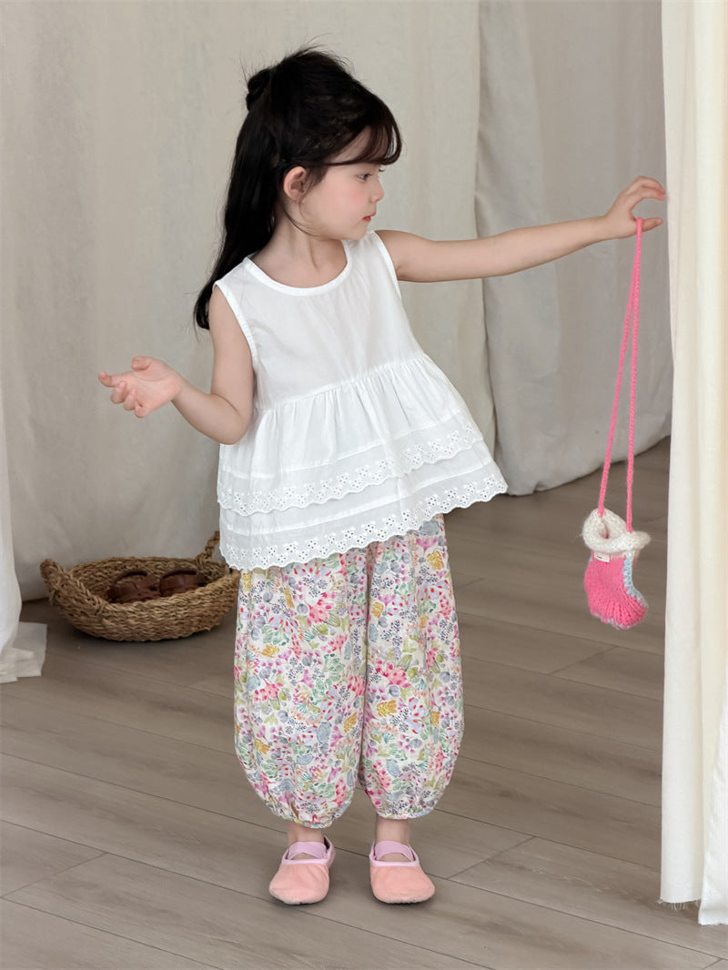【80-130cm】甜美韓系花邊娃娃衫