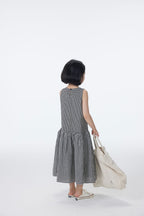 【90-150cm / M.L】【親子裝】日系大小格子拼接無袖連身裙