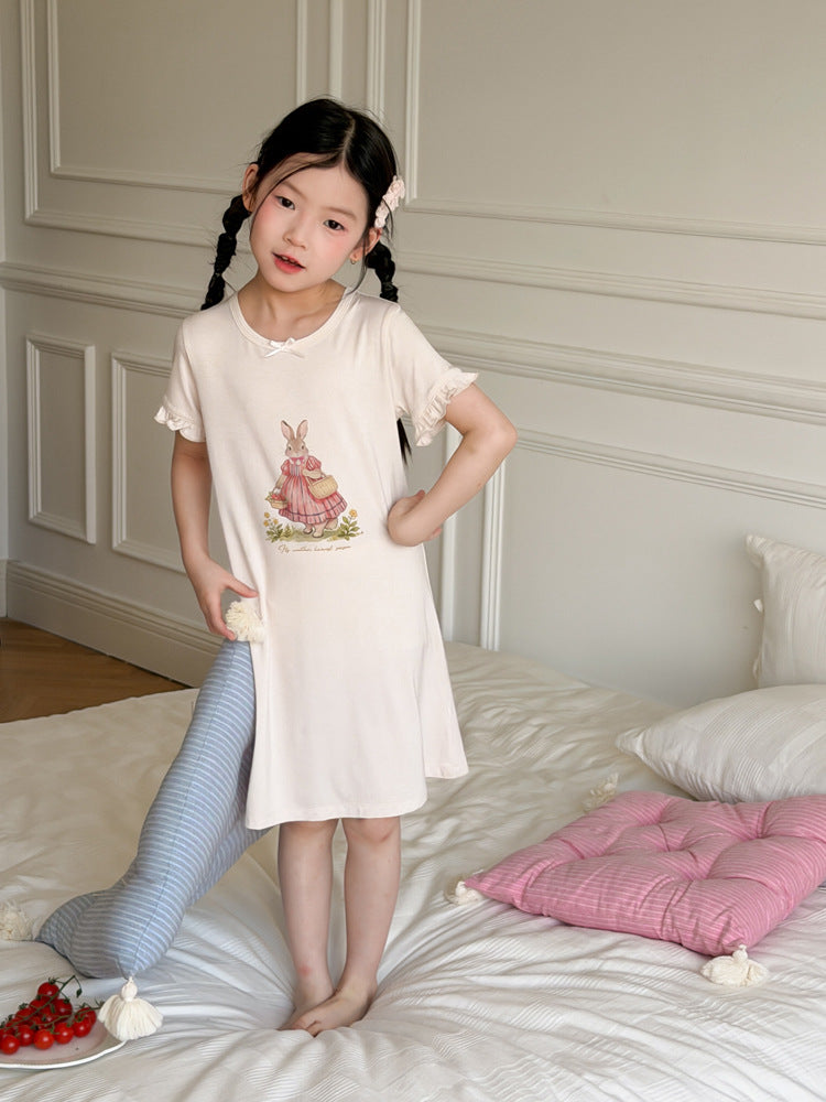 【100-170cm】莫代爾棉涼感兔兔連身家居服