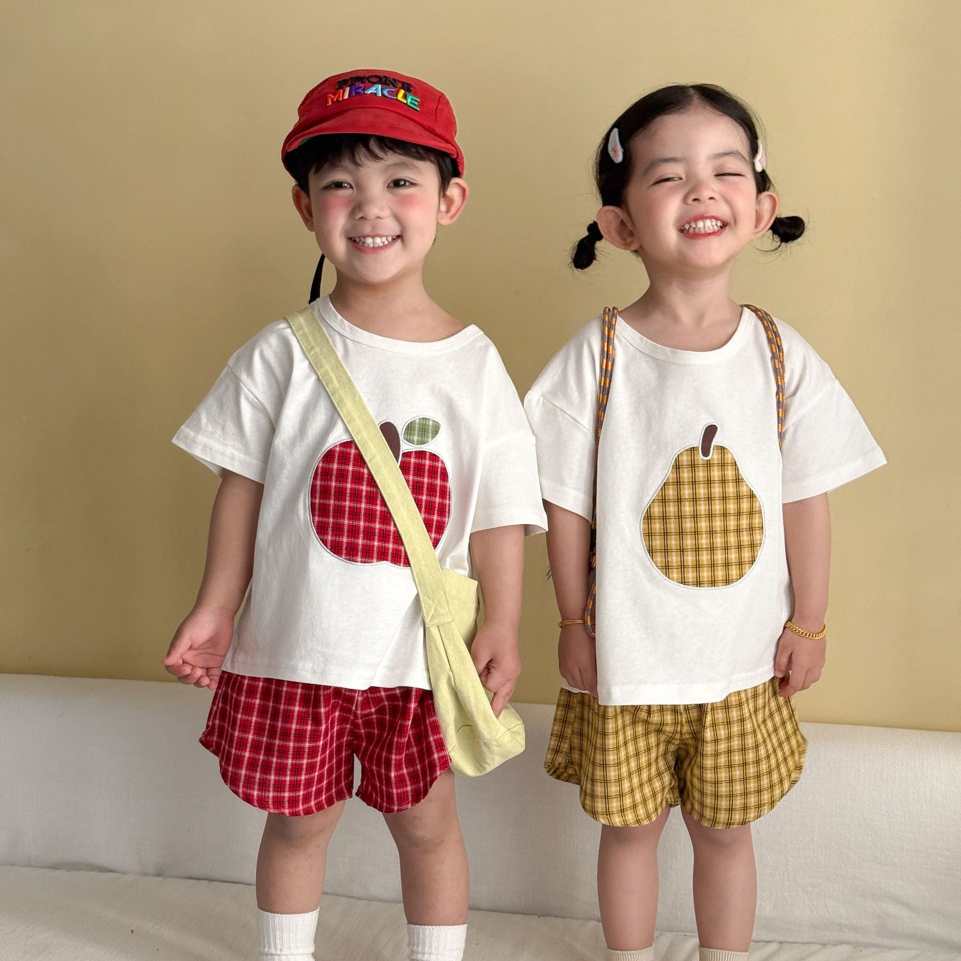 【80-150cm】水果格紋居家服套裝