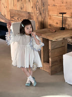 【90-140cm】小清新刺繡花邊連身裙