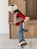 【現貨 110cm】【加絨】花邊褲腳直筒褲