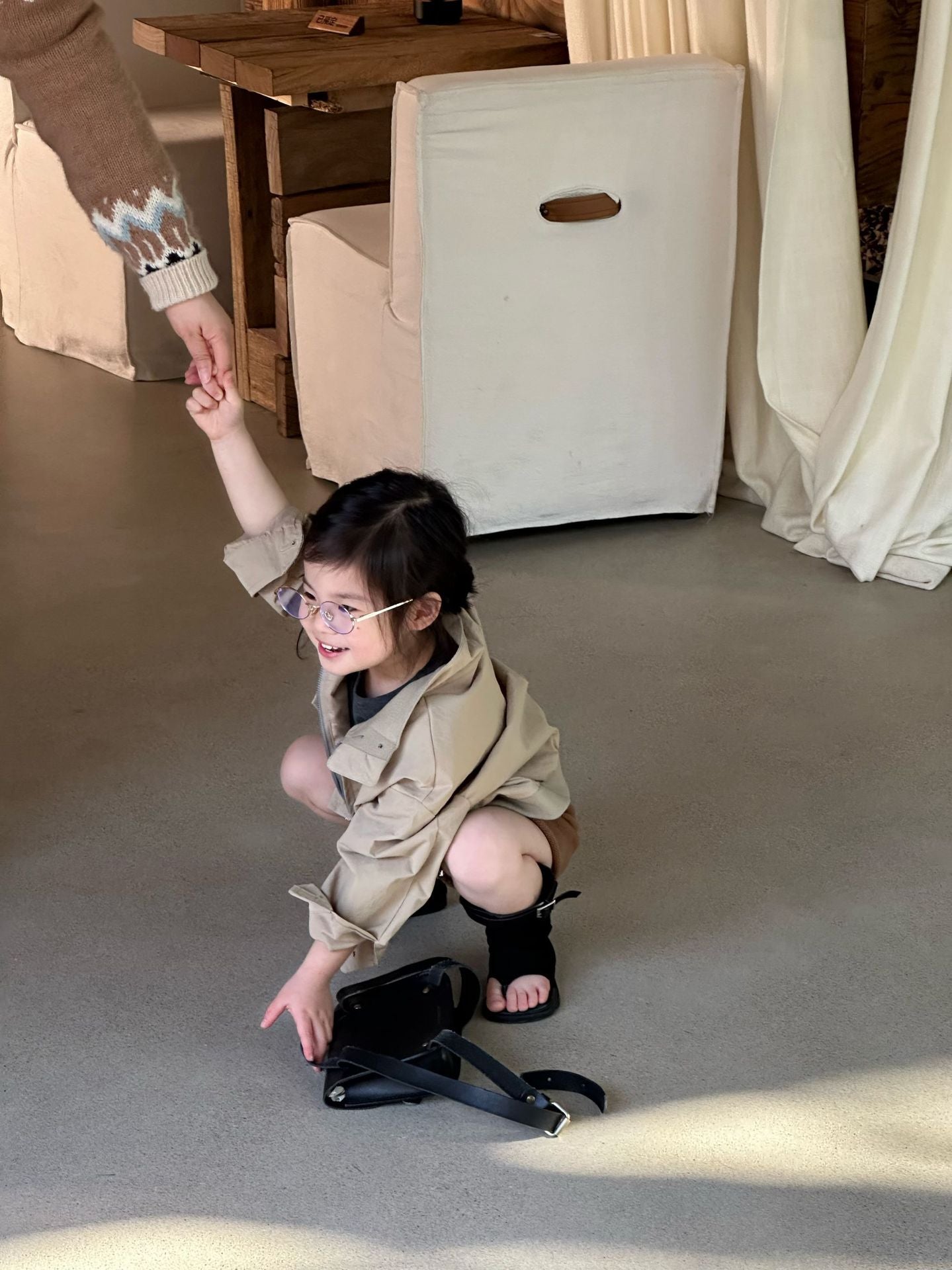 【90-140cm】立領短版夾克|毛線短褲