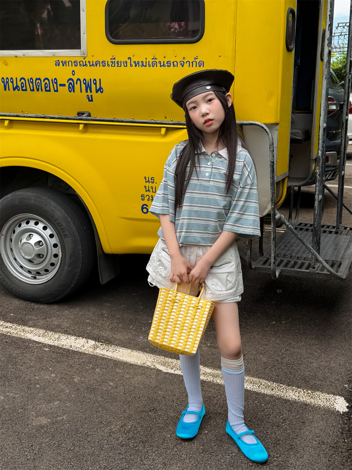 【100-160cm】【親子裝】條紋POLO衫