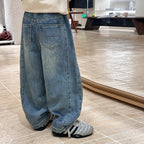 【現貨 110cm】拼接做舊牛仔褲