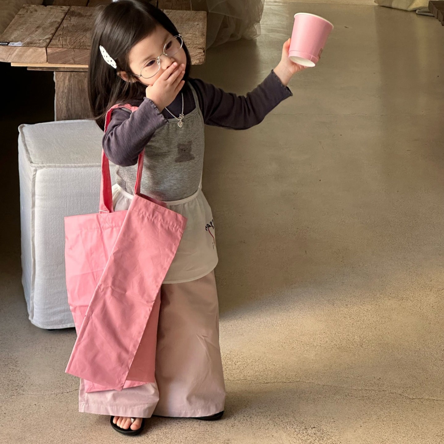 【90-140cm】純色打底衫+卡通吊帶 | 褲子(帶屁簾)