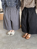 【80-140cm】簡約棉布寬鬆八分直筒褲