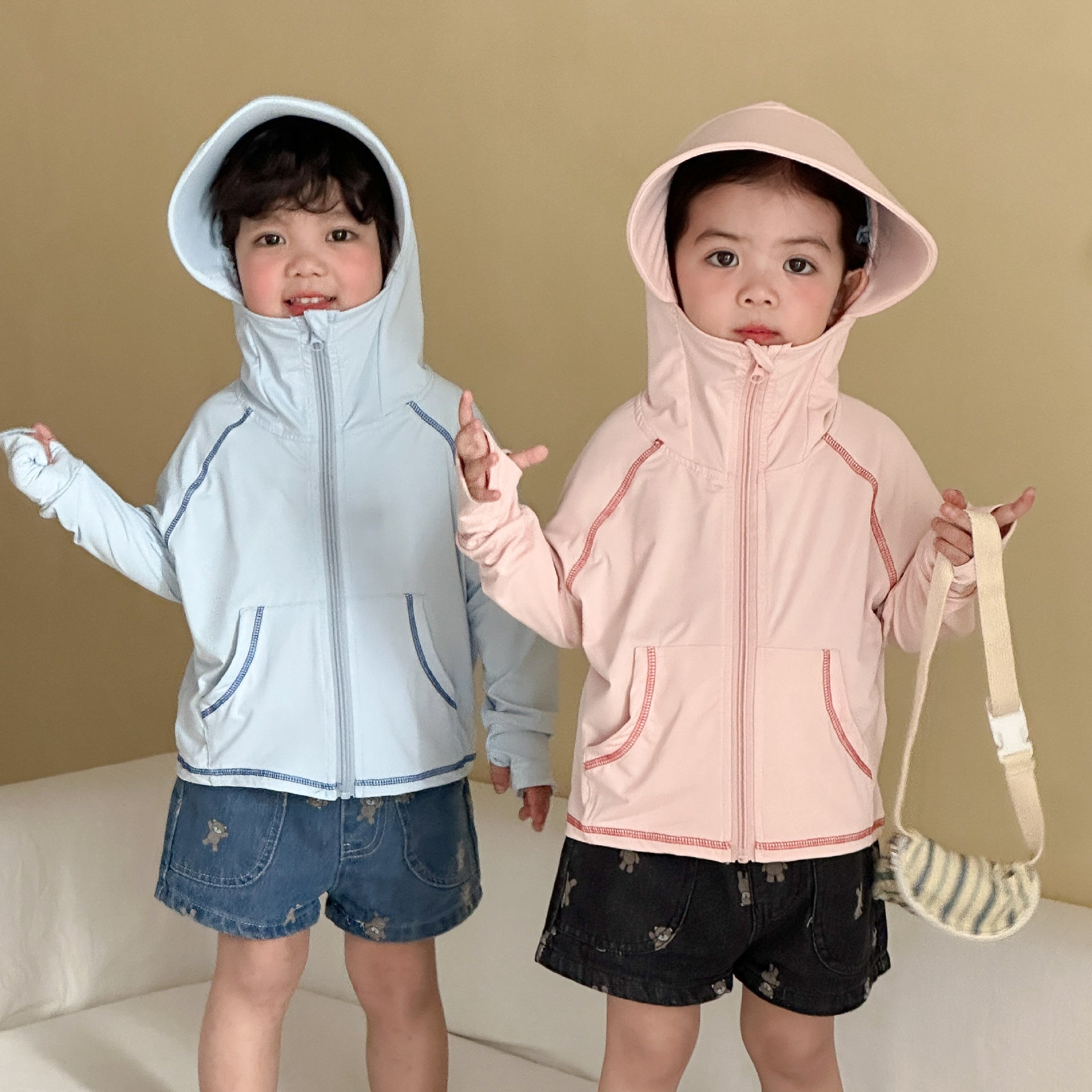 【80-150cm】冰絲連帽防曬外套