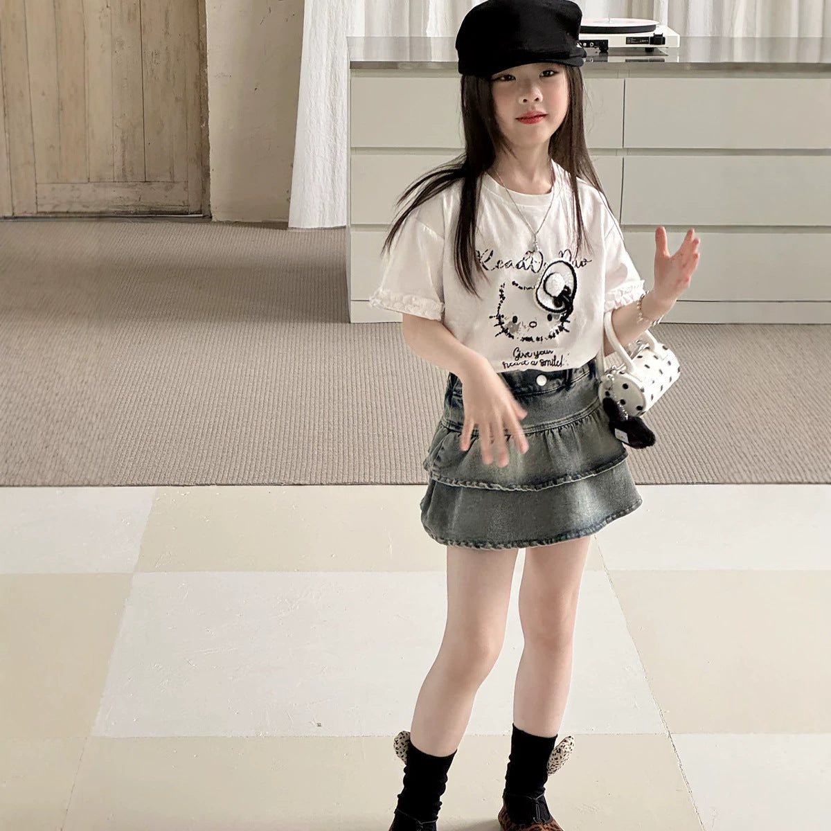 【100-150cm】美式辣妹牛仔百褶裙