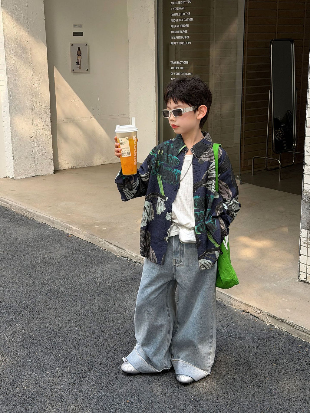 【90-160cm】潮帥抽象派藝術襯衫