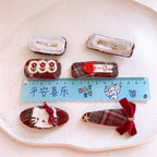 蝴蝶結格紋髮夾