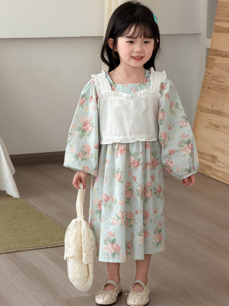 【90-140cm】罩衫吊帶棉布連身裙