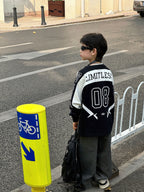 【90-160cm】帥氣街頭寬鬆撞色長袖純棉T