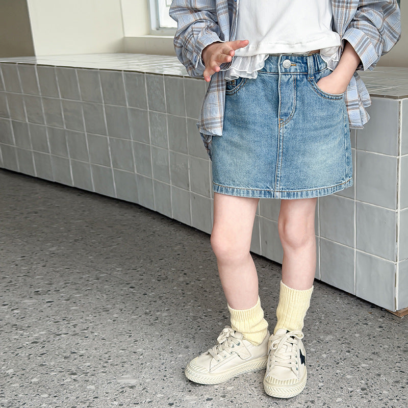 【100-170cm】簡約風包臀牛仔短裙