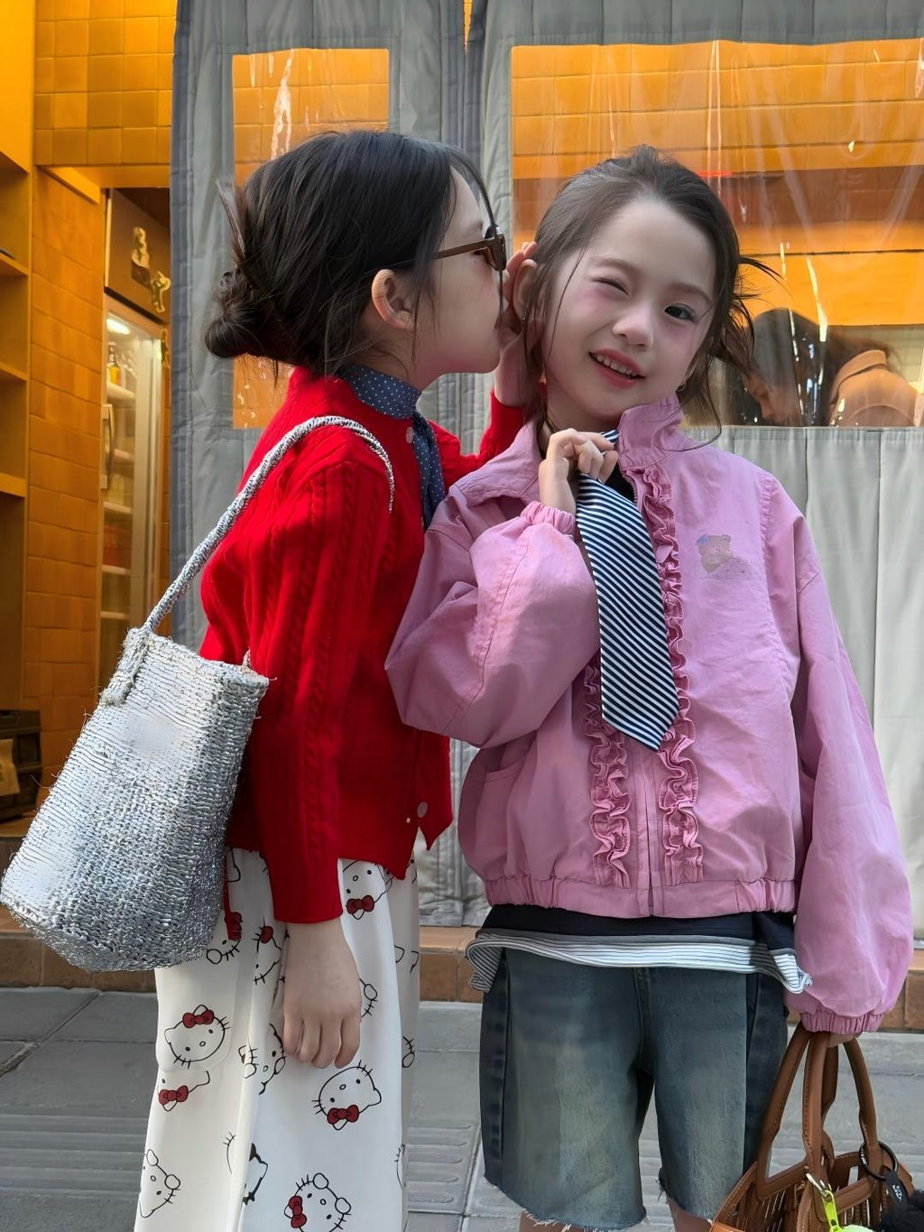 【90-140cm】麻花針織開衫 | KT休閒褲