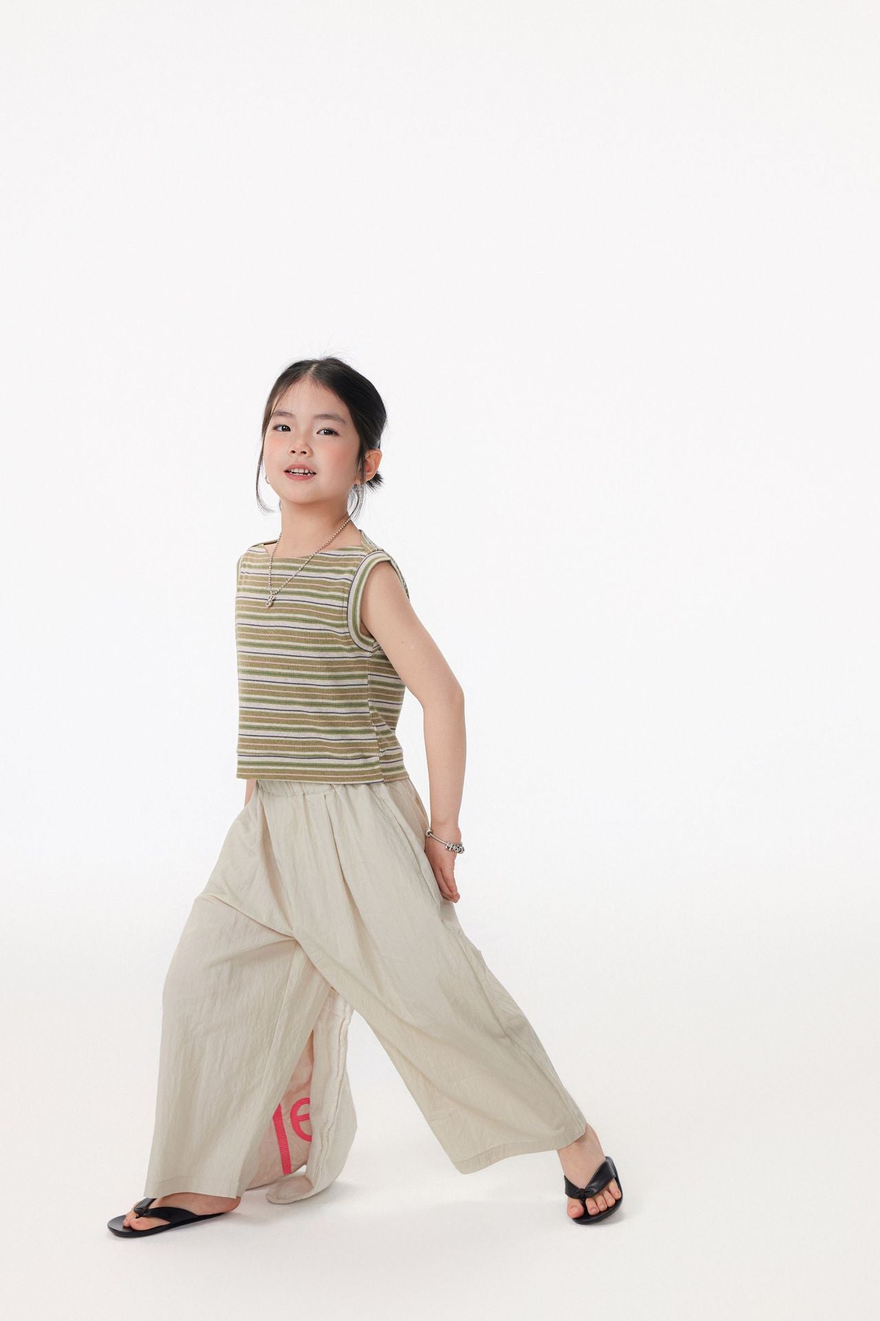 【90-150cm / M.L】【親子裝】日系一字領條紋背心
