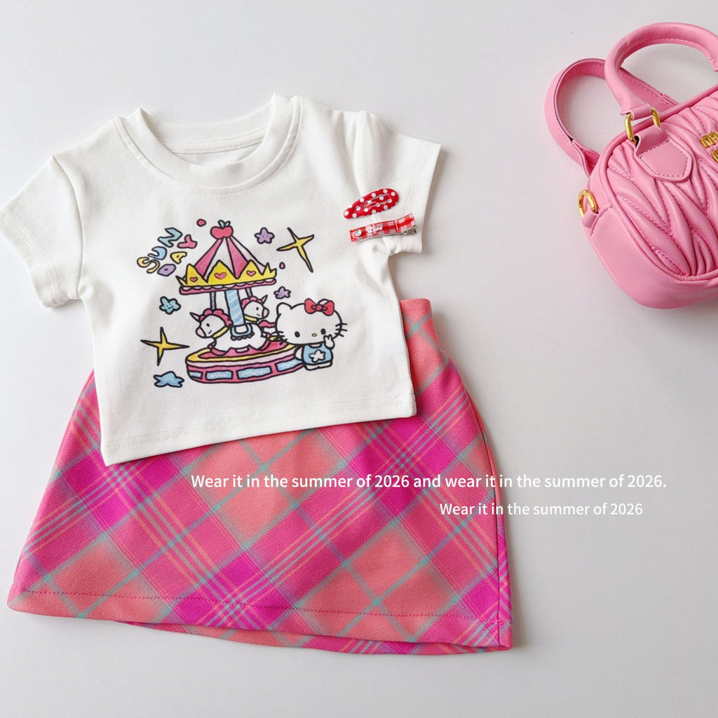 【90-150cm】彩色格紋半身裙