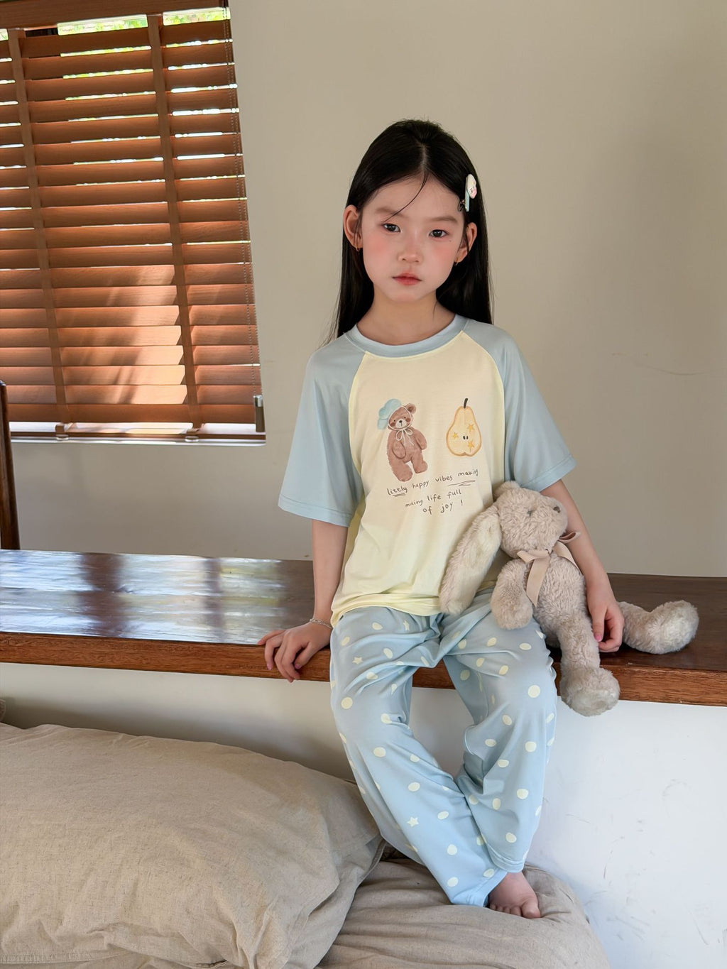 【100-170cm】韓版卡通休閒撞色居家服套裝
