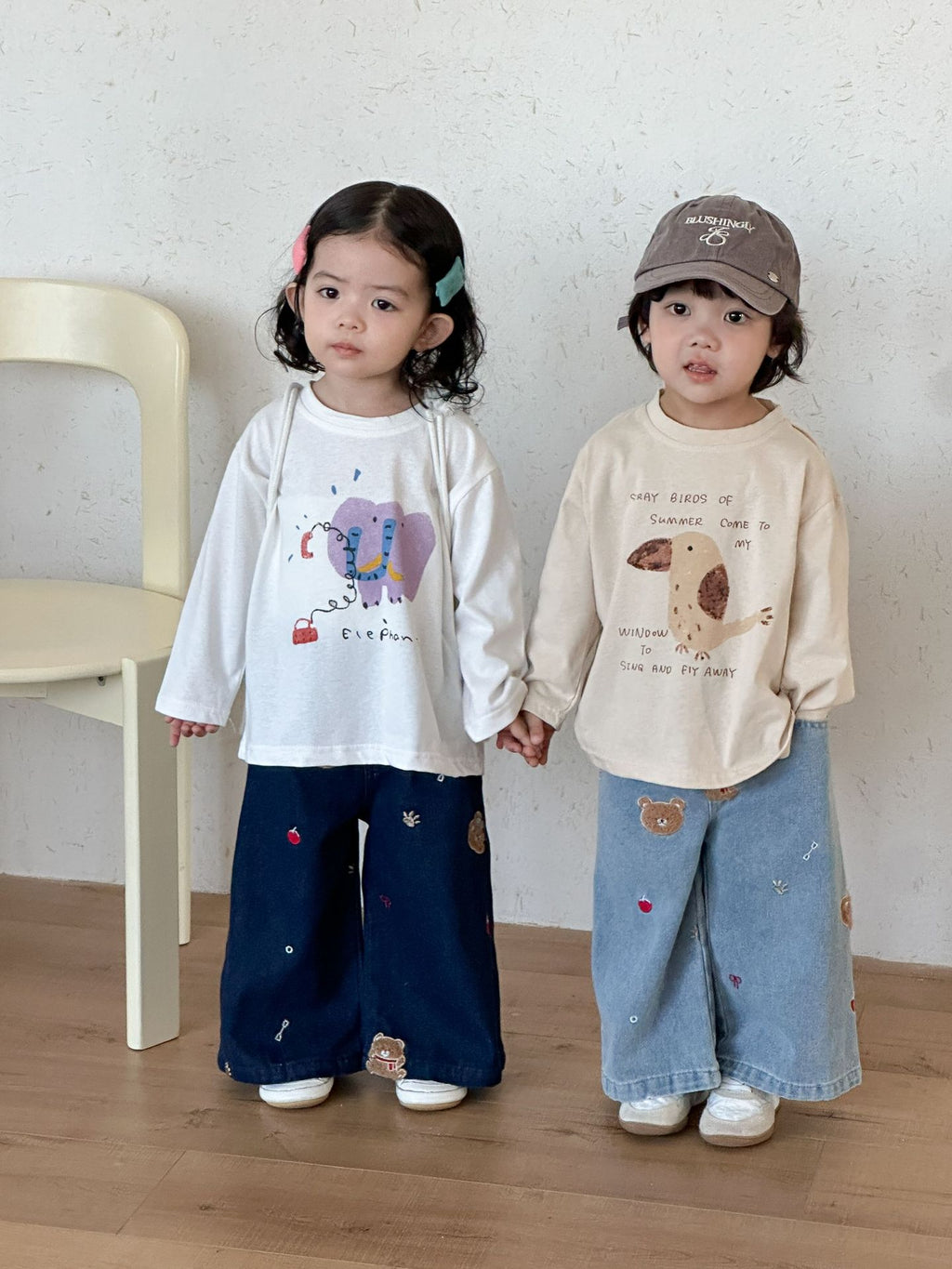 【80-150cm】可愛動物寬鬆純棉T恤