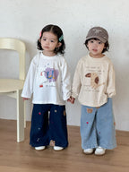 【80-150cm】可愛動物寬鬆純棉T恤