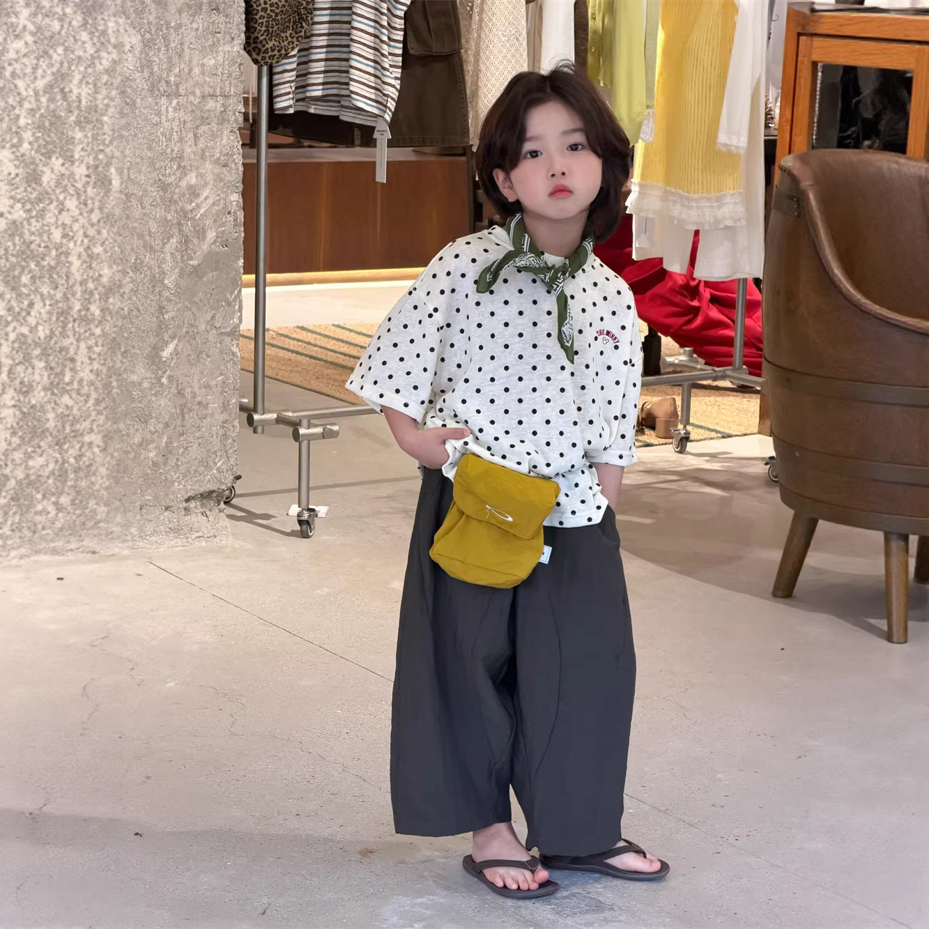 【90-150cm】寬鬆復古休閒褲(速乾)