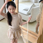 【80-130cm】(2色)韓版碎花花苞褲