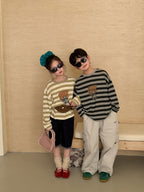 【100-160cm】卡通圓領寬鬆長袖T