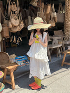 【100-160cm】韓版荷葉邊背心