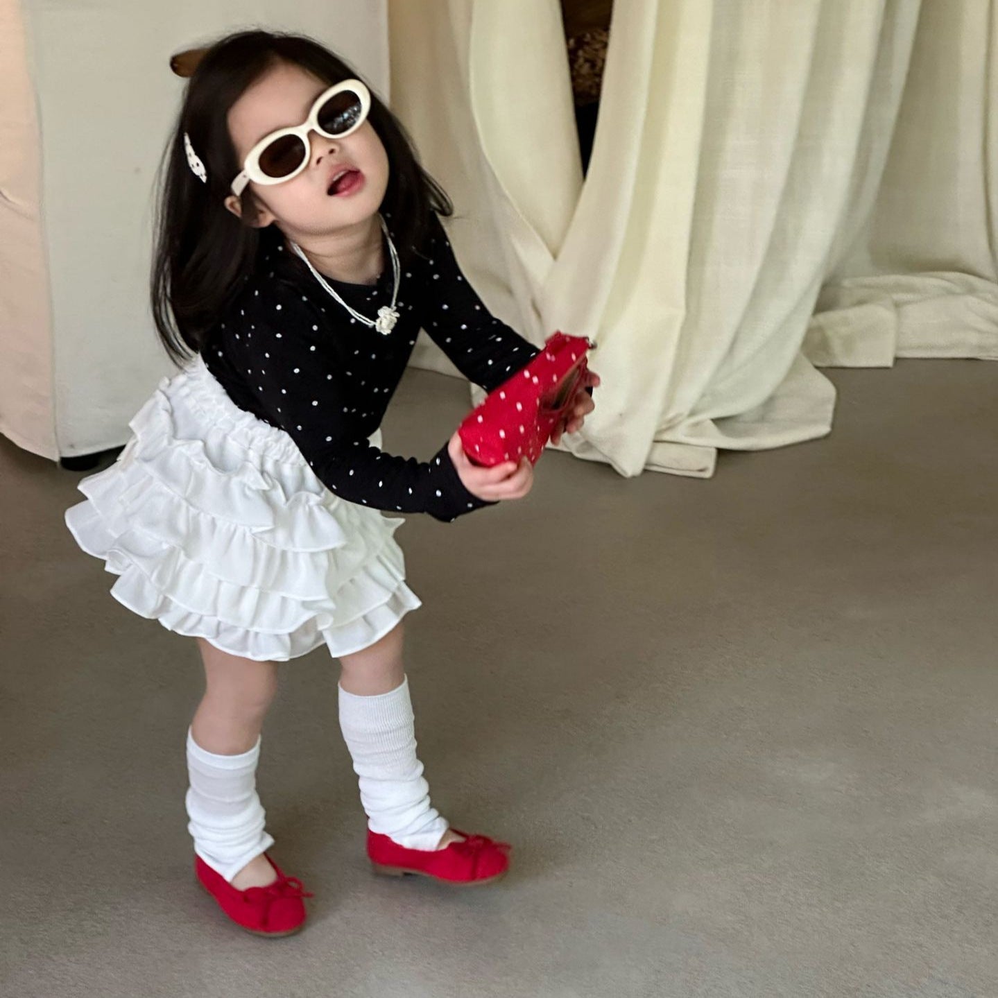 【90-140cm】波點針織外套 | 蛋糕裙